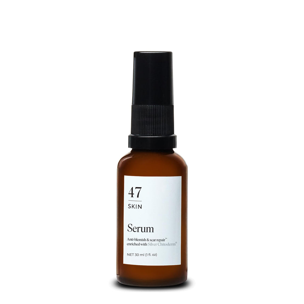 47 Skin Hydrating Serum bottle with Silver Chitoderm for nourishment.