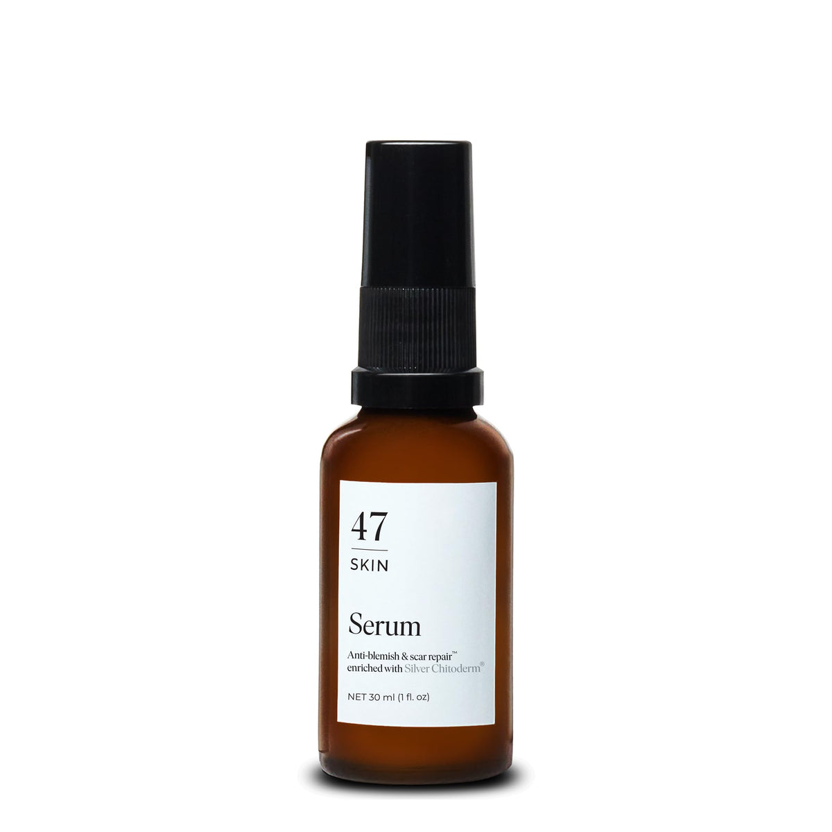 47 Skin Hydrating Serum bottle with Silver Chitoderm for nourishment.