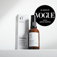 47 Skin close-up of silky serum texture for fast hydration.