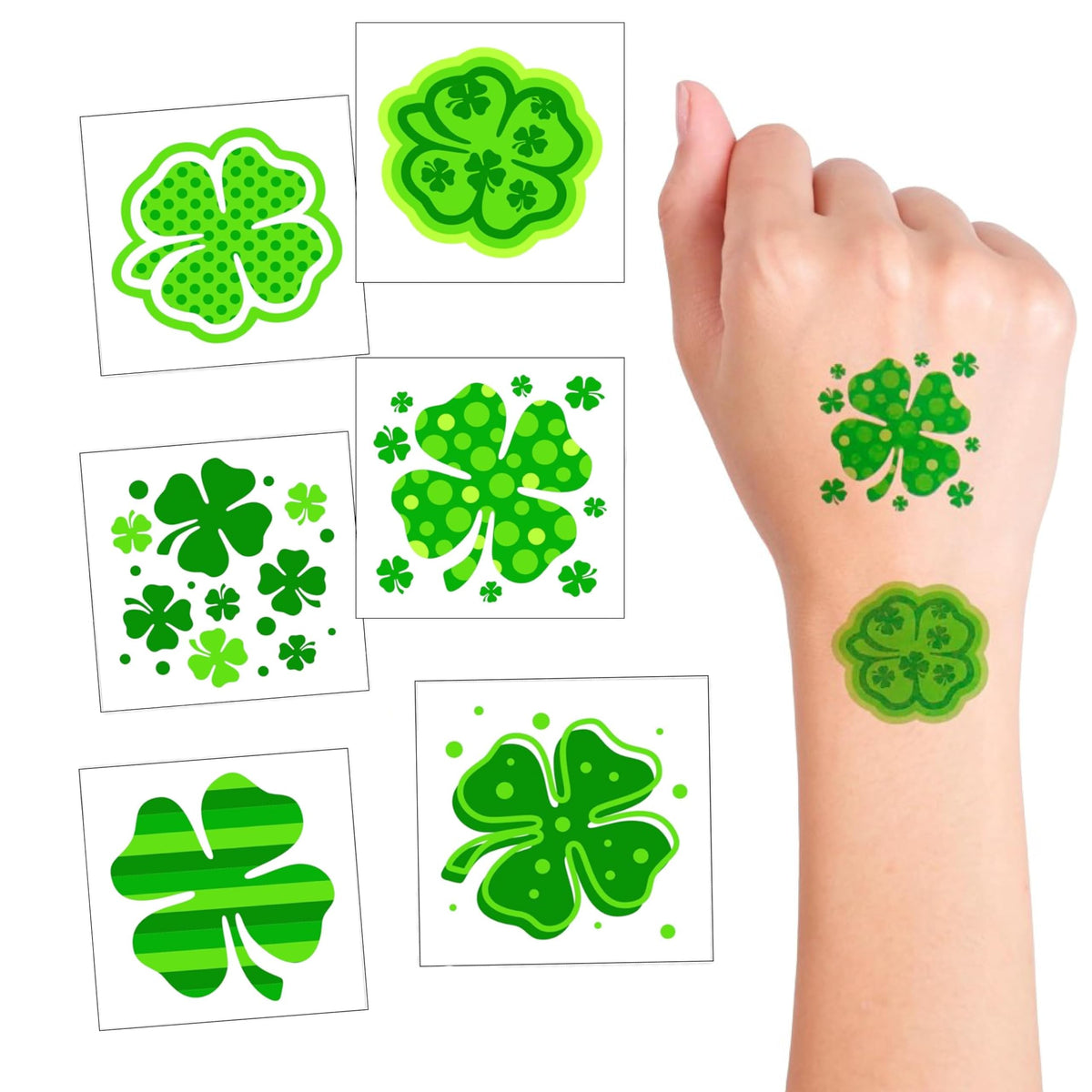 4E's Novelty shamrock tattoos bulk pack for party favors