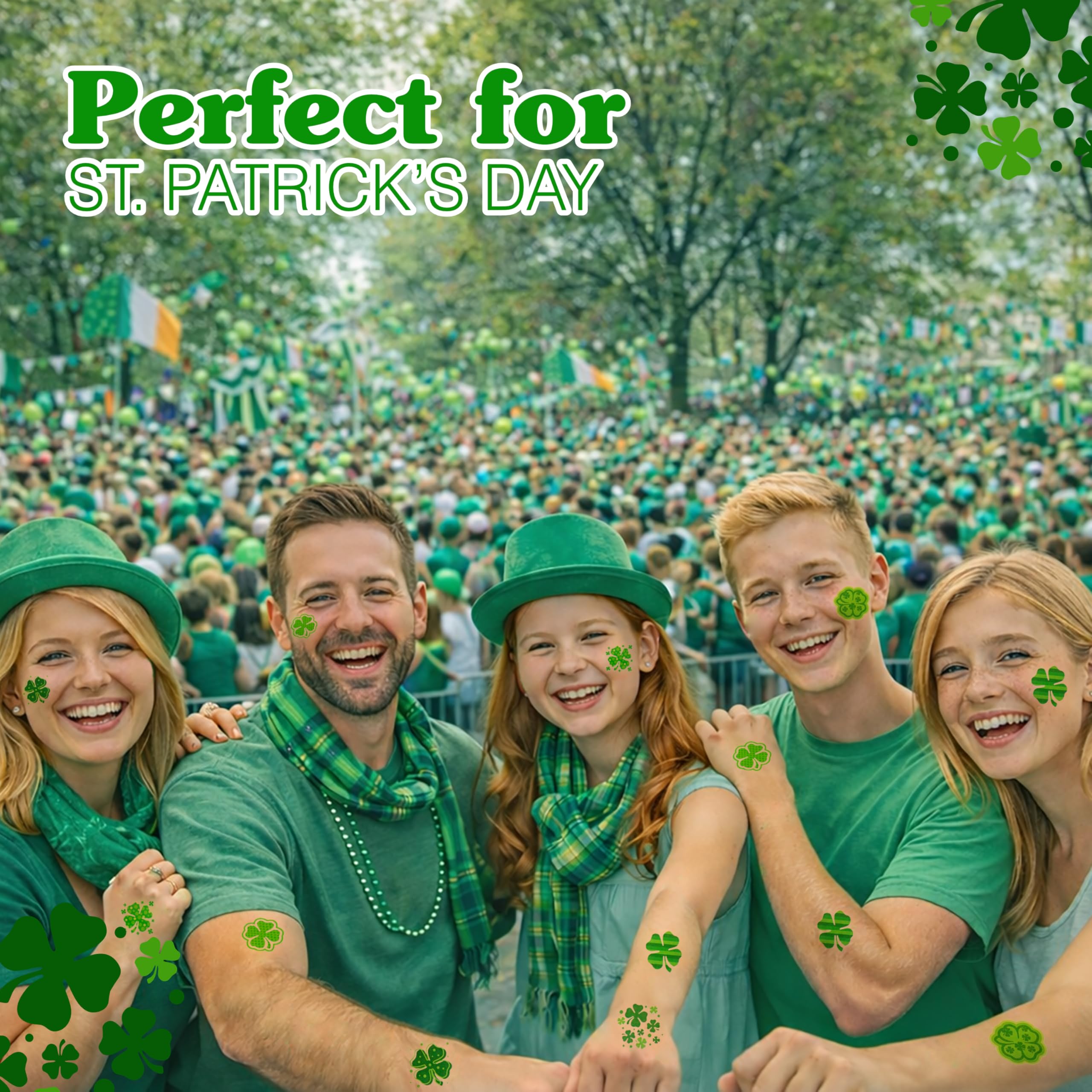 4E's Novelty St Patrick's Day tattoos for kids celebrations