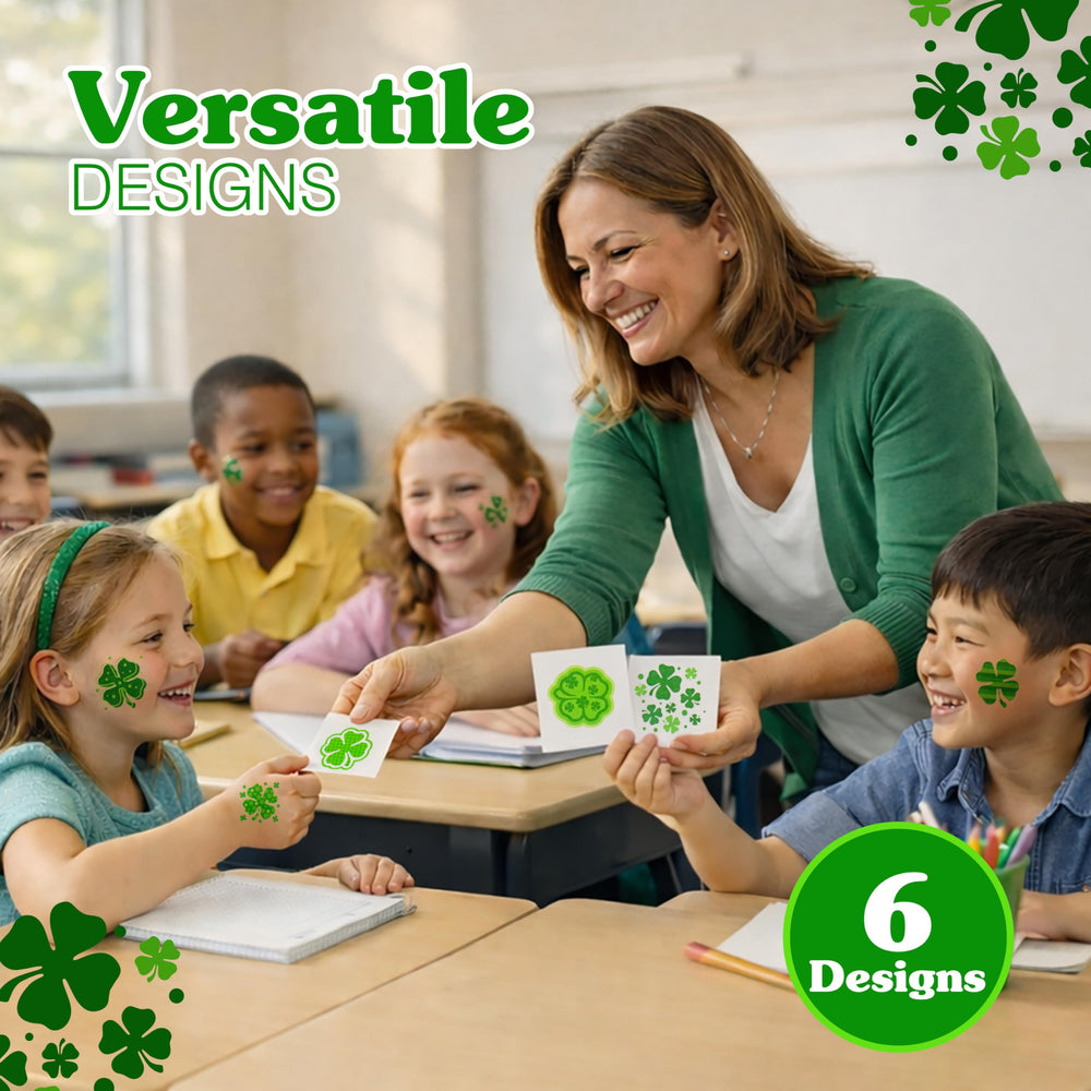 4E's Novelty tattoos for classroom and party favors with shamrocks