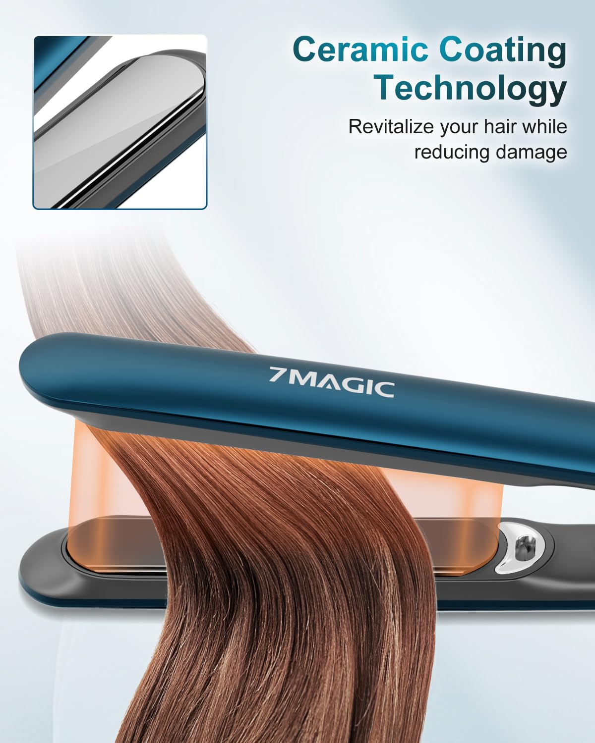 7MAGIC 3D float plates adapt to hair for a gentle glide
