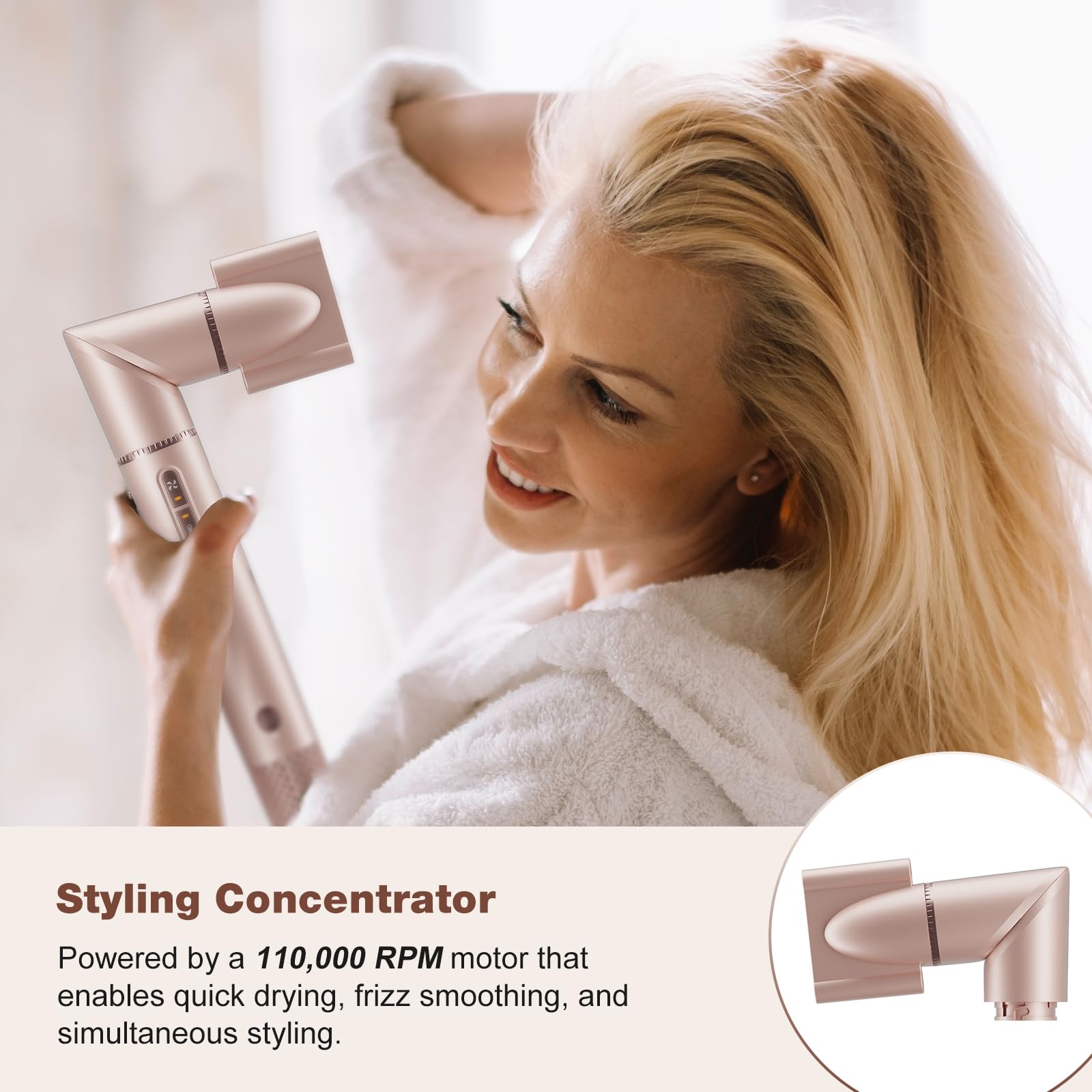 7MAGIC concentrator nozzle focuses airflow for precise straightening and smoothing