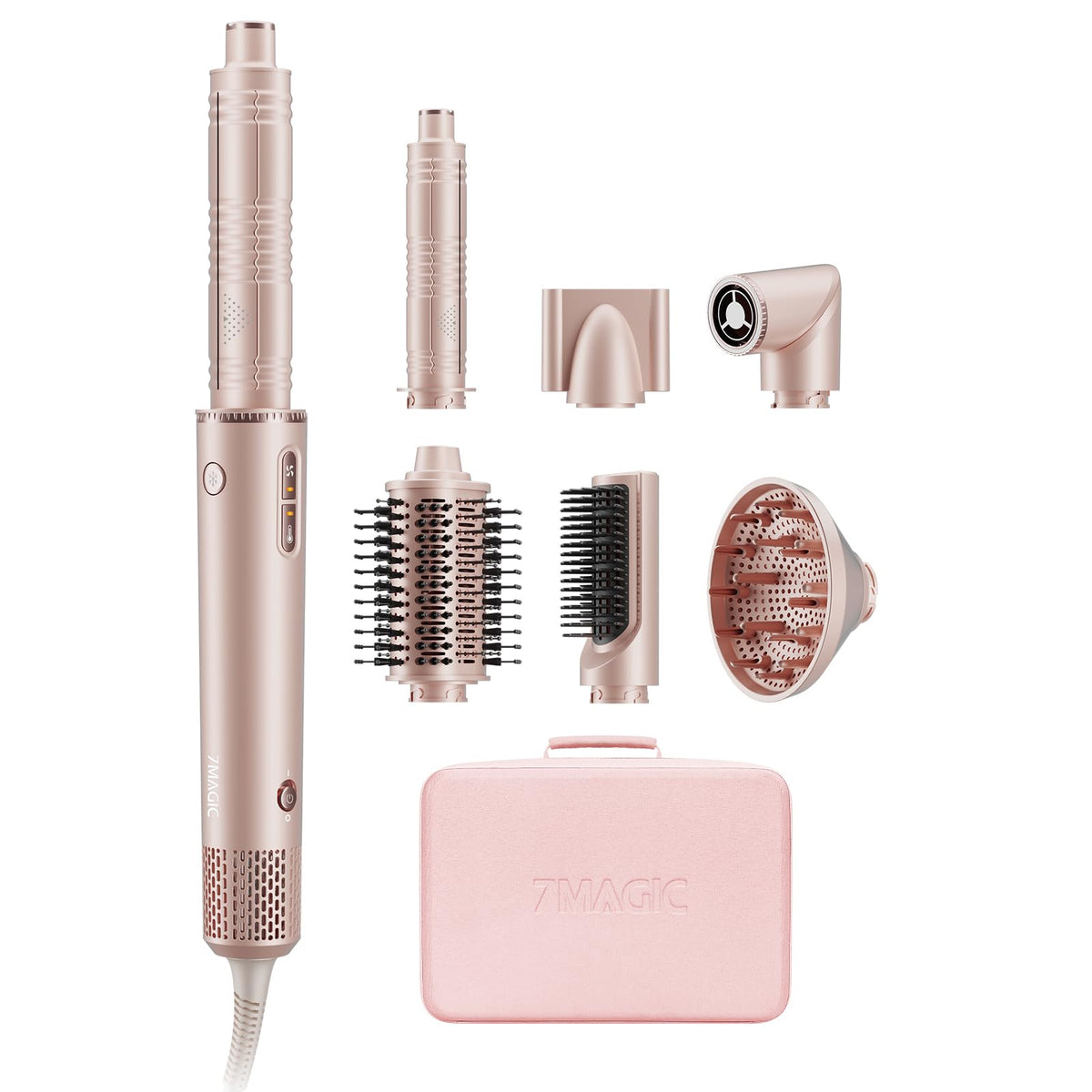 7MAGIC 7-in-1 hair styler front view for quick everyday styling with reduced heat exposure