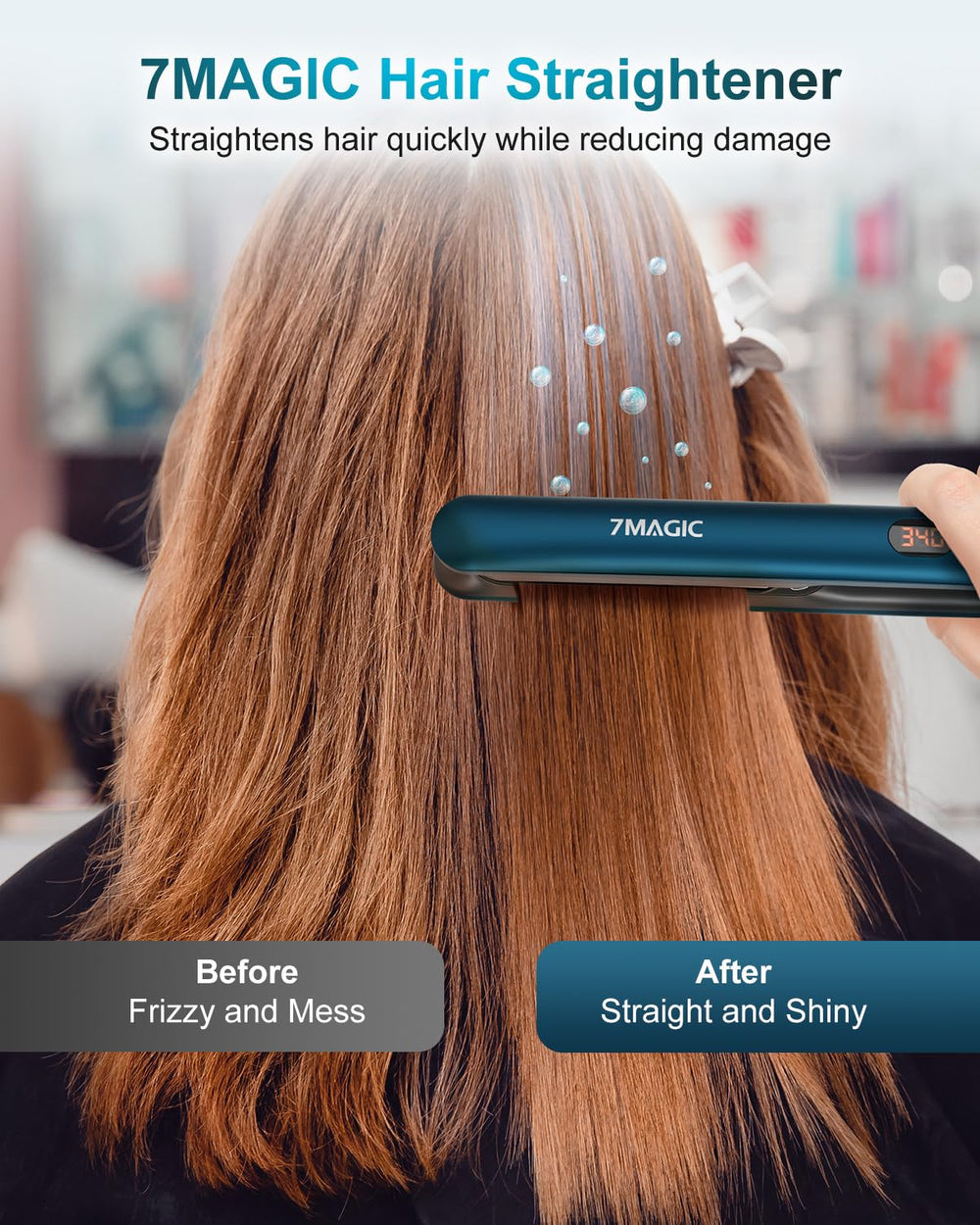 7MAGIC LCD temperature display provides precise control during styling