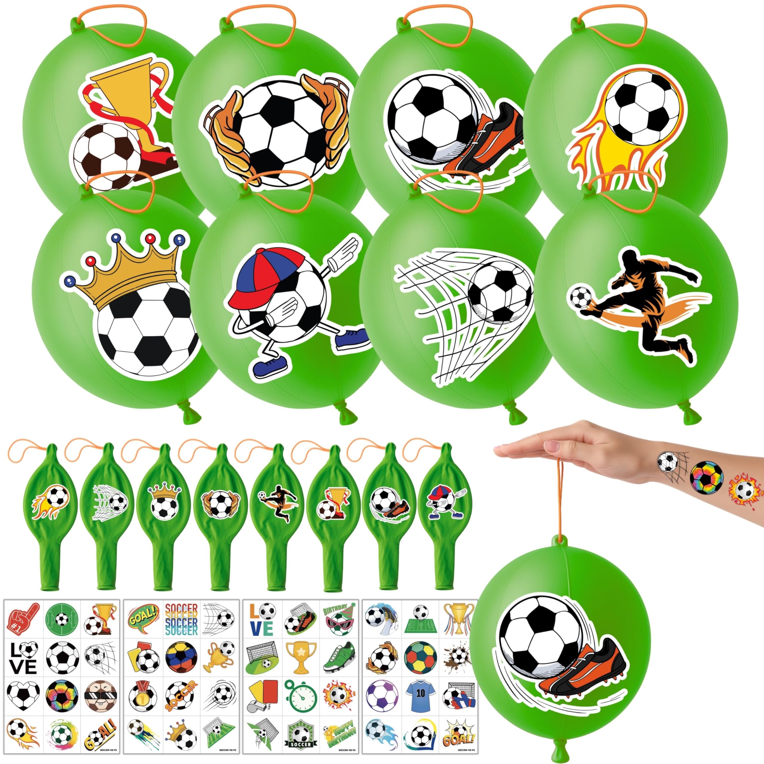 91BALLOONS globos de fútbol verdes de 18 pulgadas para fiestas.