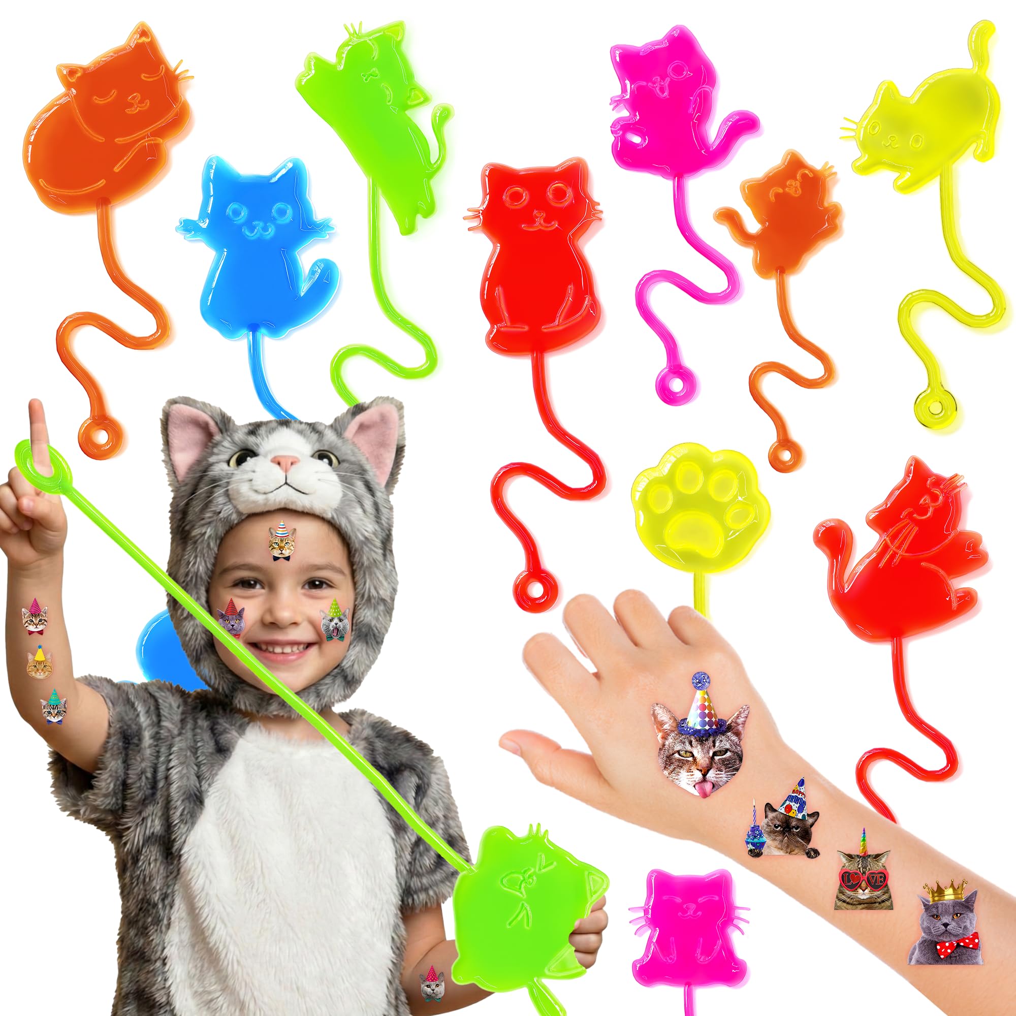 91STICKYHAND dedos gatos pegajosos para fiestas divertidas