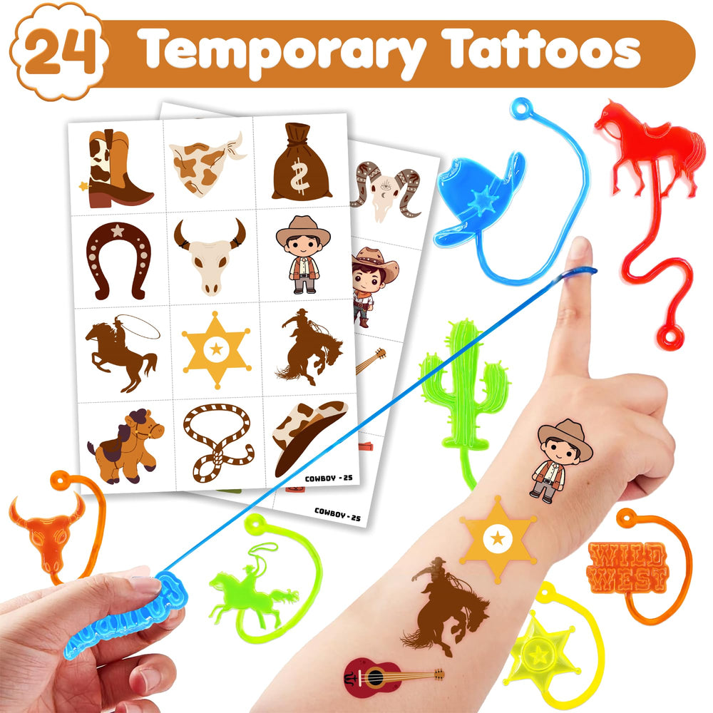 91STICKYHAND tatuajes-temporales-cowboy, complemento perfecto para bolsas de regalo.