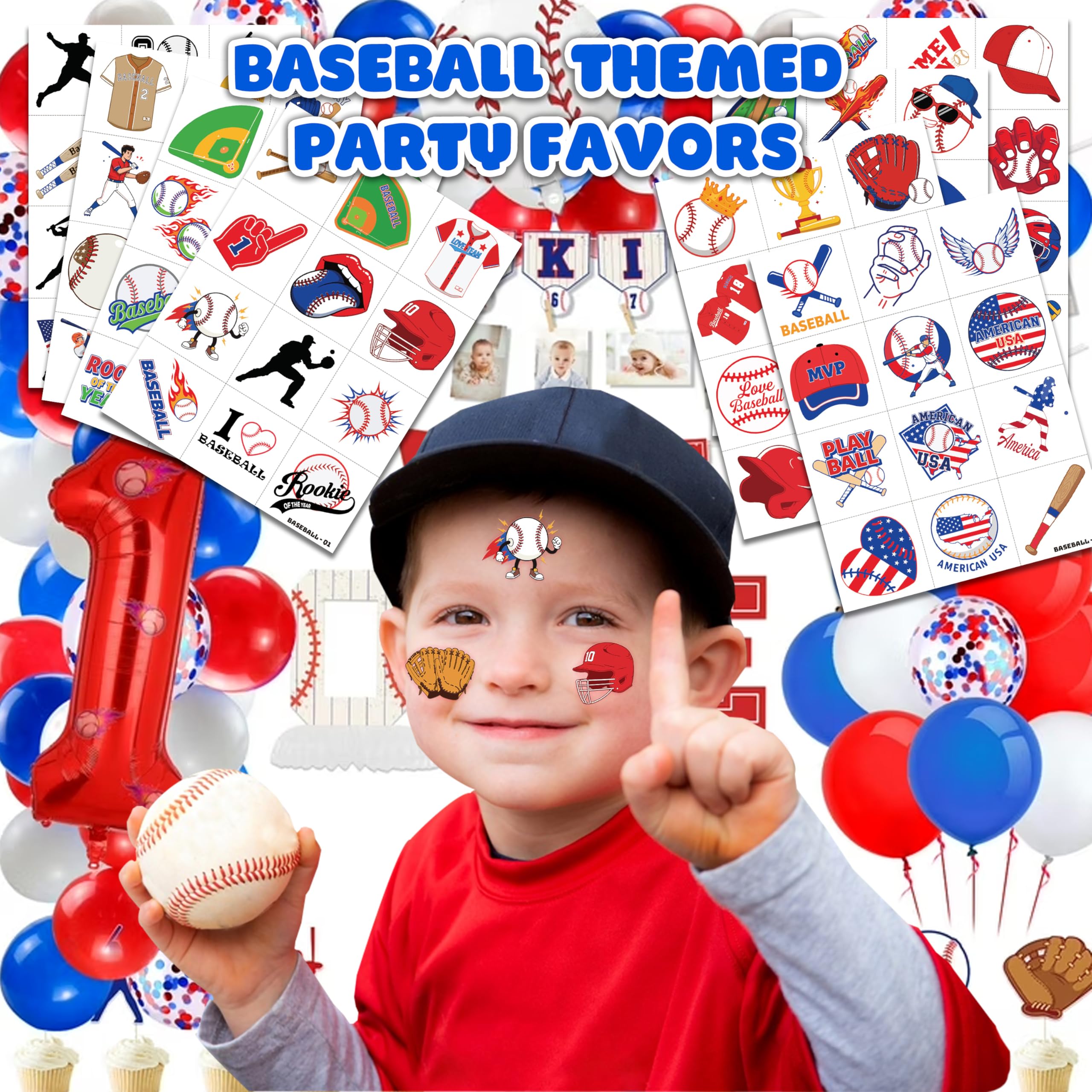 91TATTOOS baseball tattoos variety boosts creative party activities for kids.