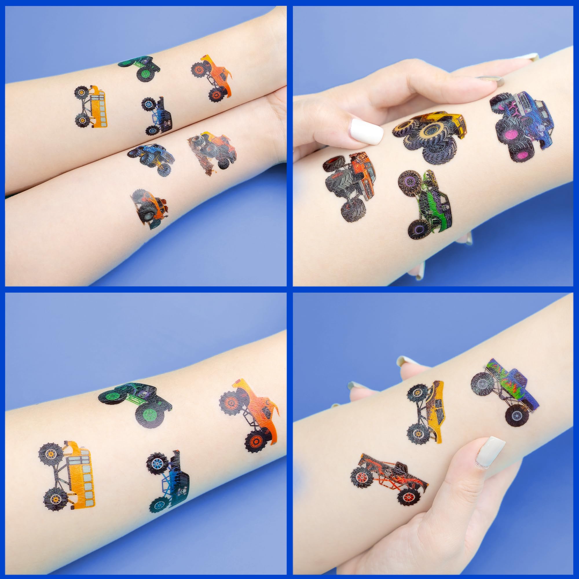 91TATTOOS camión de carreras monstruo: materiales seguros para piel sensible.