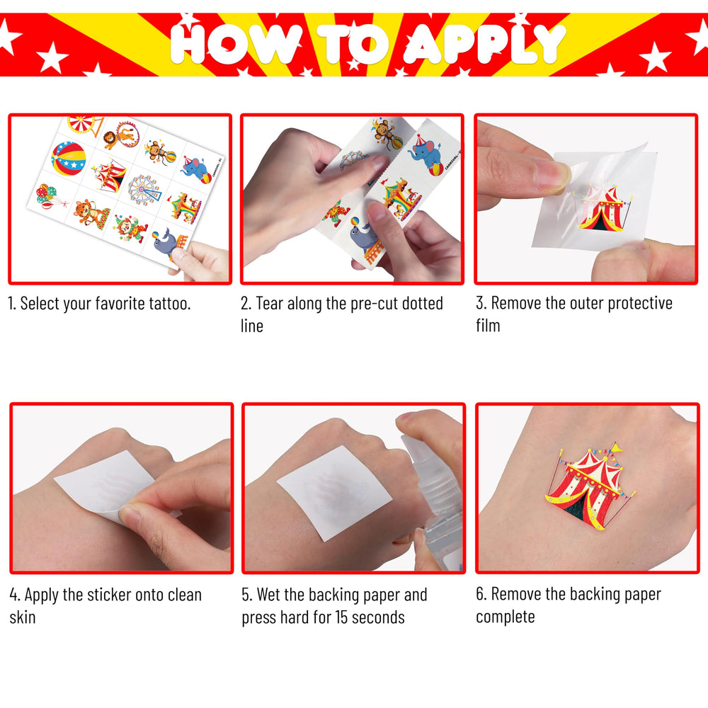 91TATTOOS carnival clown tattoos used as party favors and activity accents