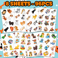 91TATTOOS dog tattoo sheets 3 bone shapes ideal for birthday favors