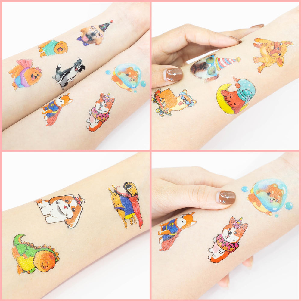 91TATTOOS dog tattoo sheets 5 includes skin-friendly motifs for sensitive skin
