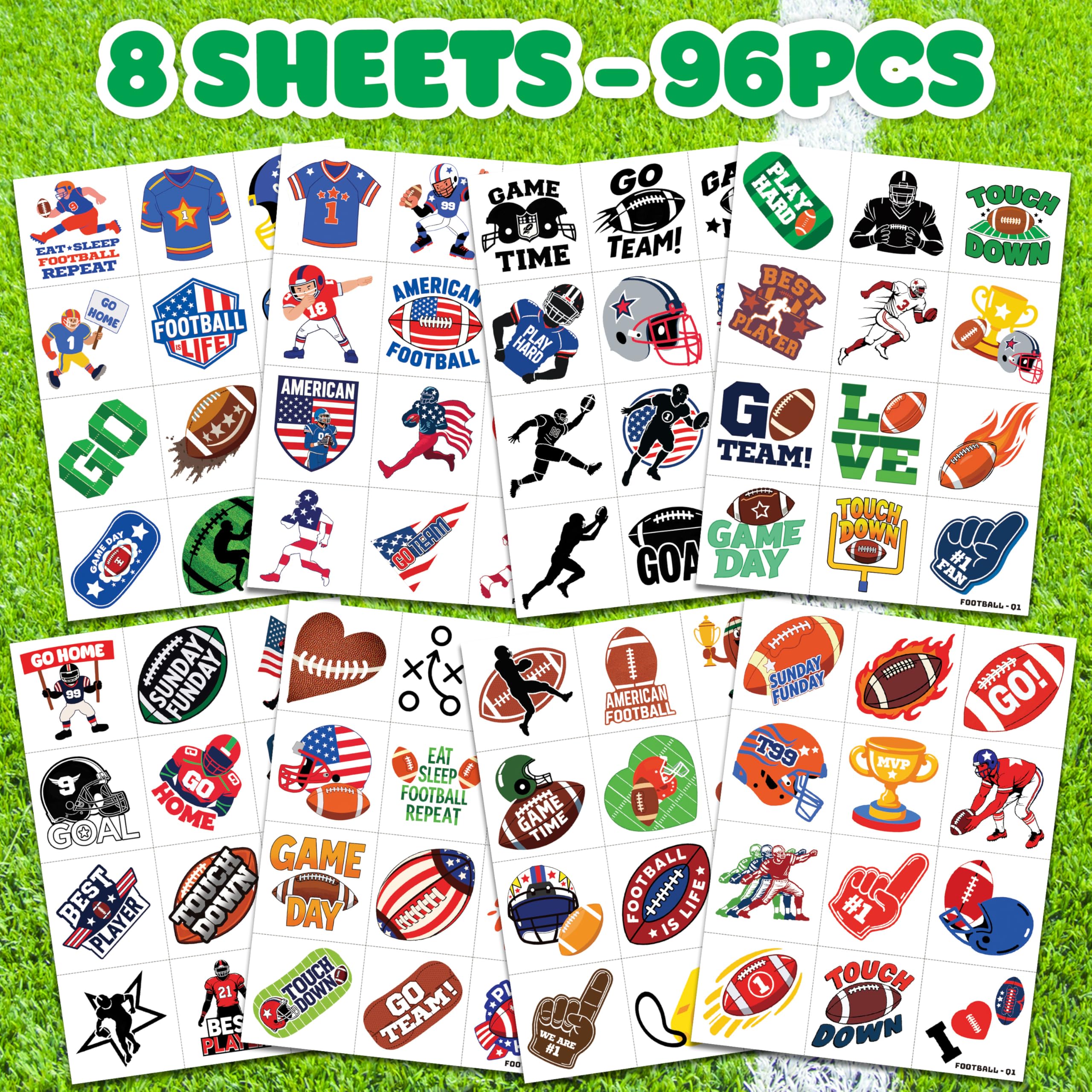 91TATTOOS football party decorations featuring easy-apply temporary tattoos
