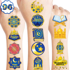 91TATTOOS Happy Ramadan Mubarak tattoo sheets add festive flair for kids' celebrations.