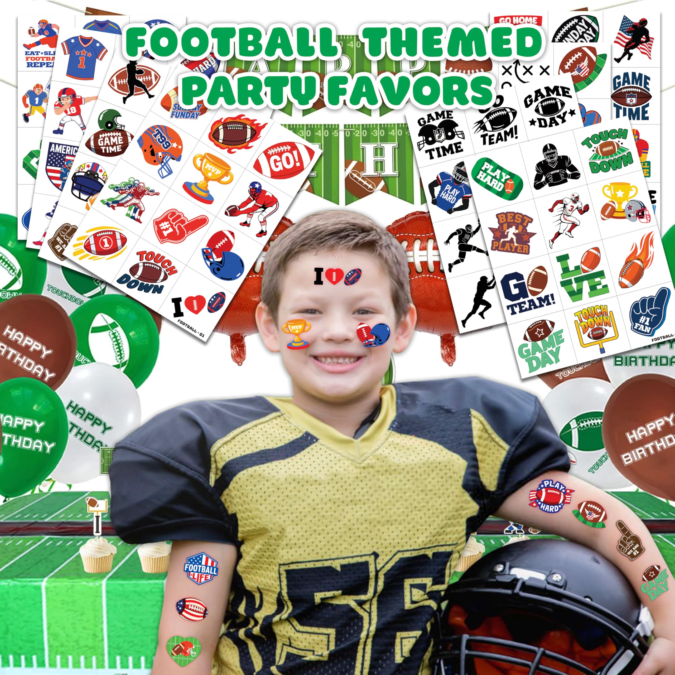 91TATTOOS kids football tattoo designs for creative party favors