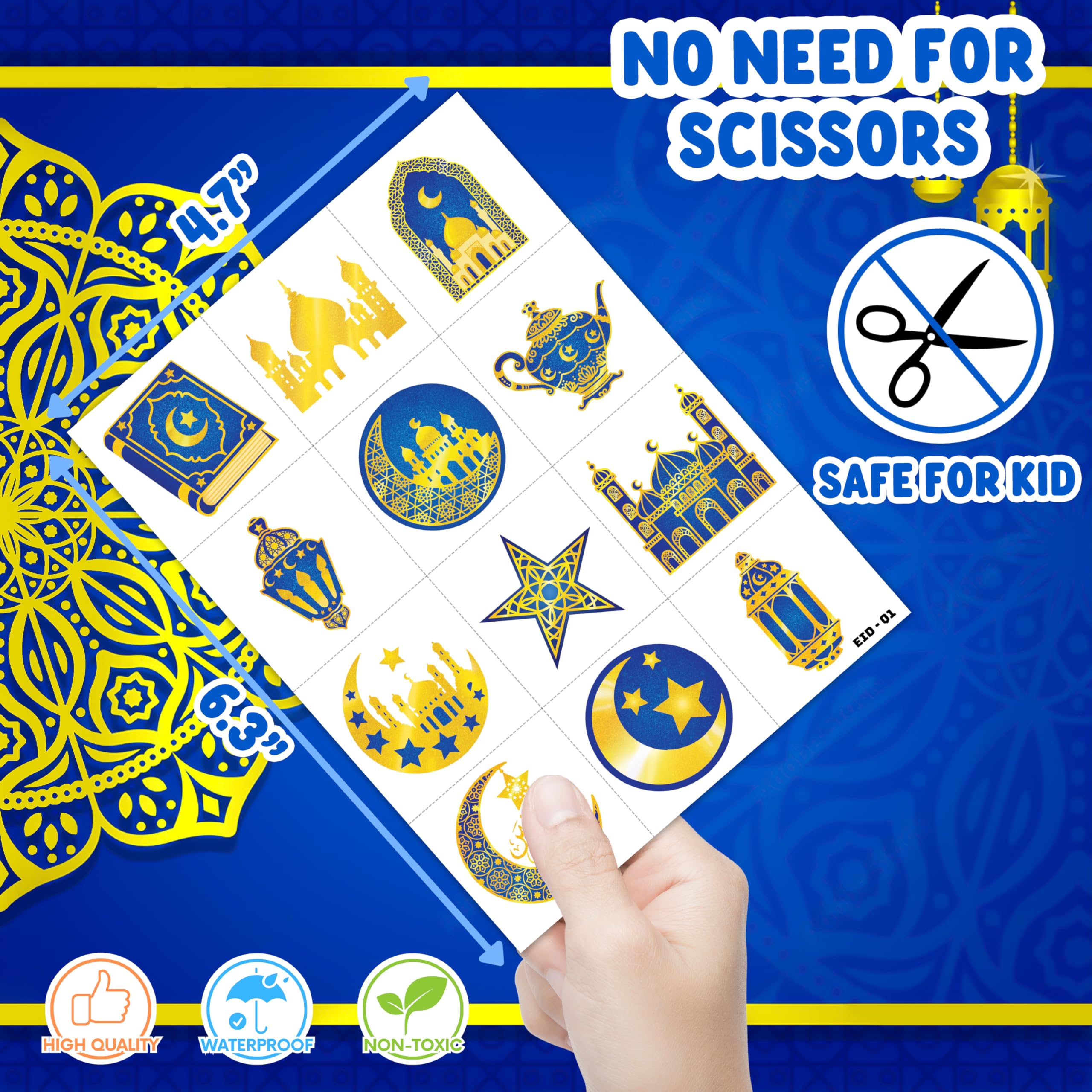 91TATTOOS Kid-friendly tattoo applications for arms, hands, and faces.