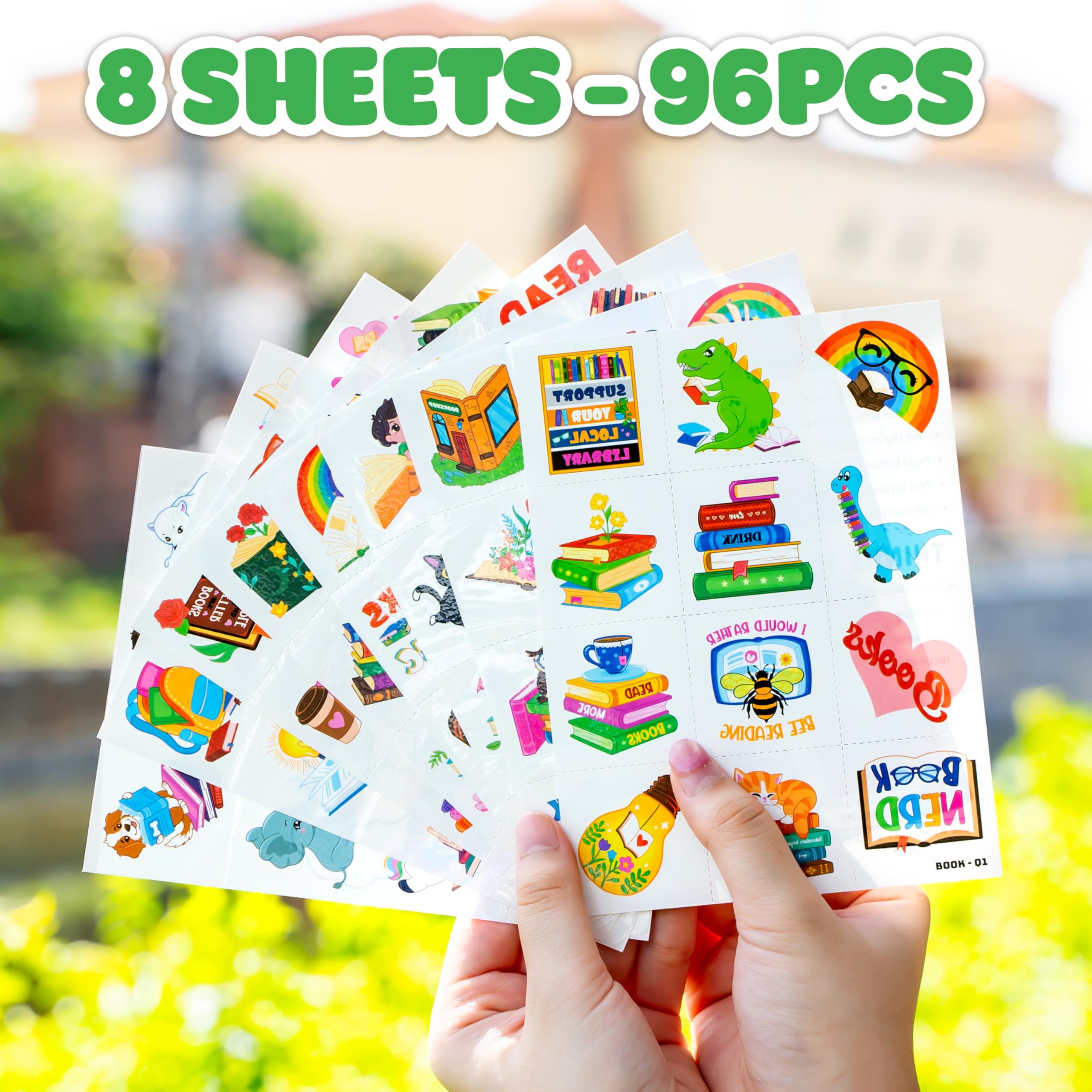 91TATTOOS pre-cut sheets provide 96 designs for versatile gifting ideas.