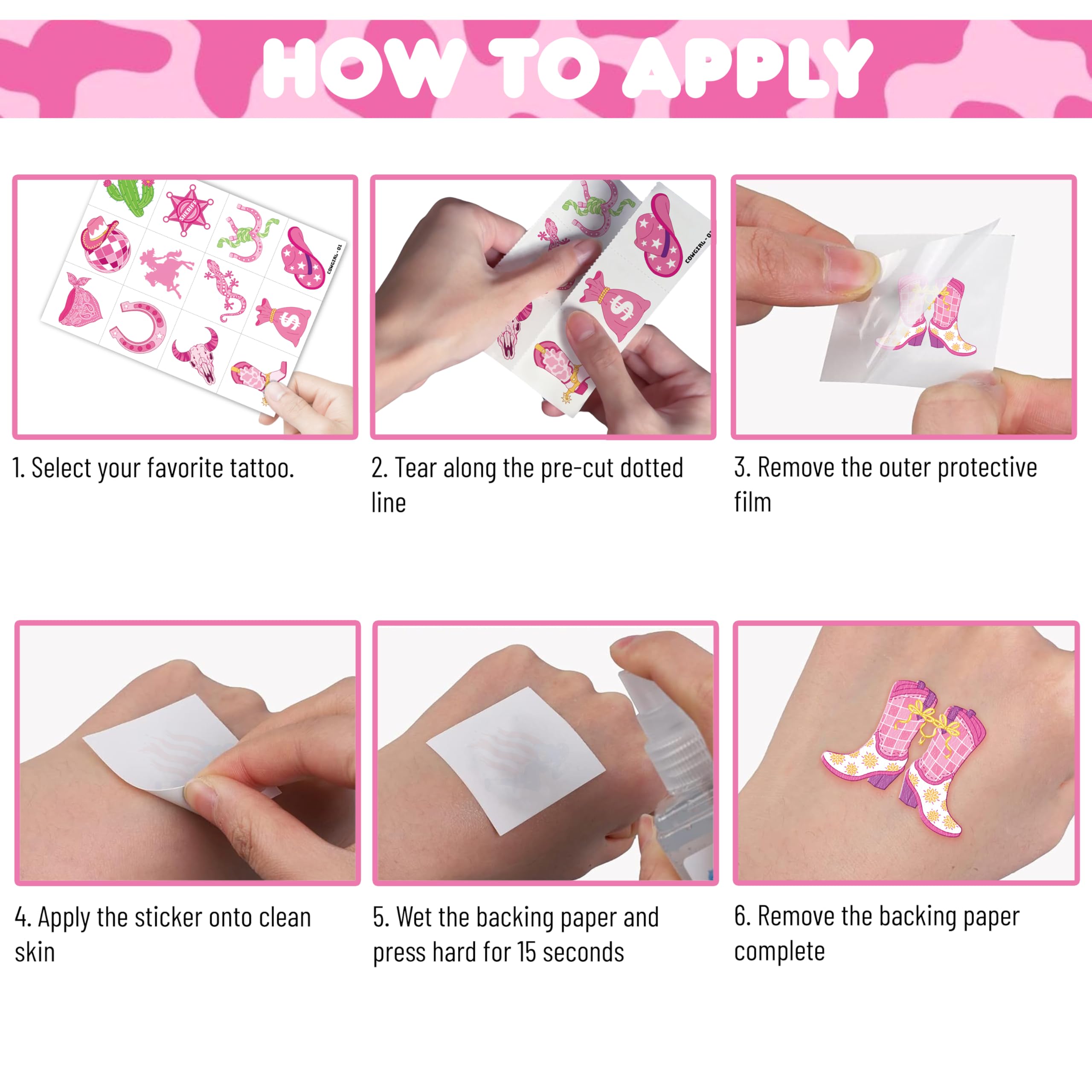 91TATTOOS kids-safe pink disco designs suitable for crafts and school rewards.