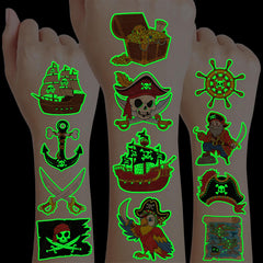 91TATTOOS pirate ship tattoos on sheets offer kid-friendly party fun and easy decorating.