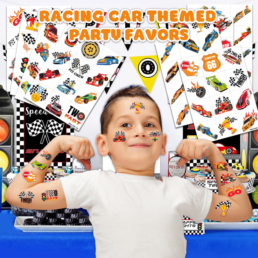 91TATTOOS racing car tattoo sheet 2 offers quick decor options for events.