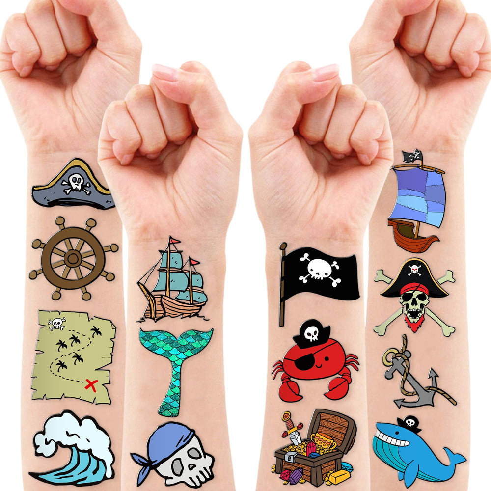 96PCS Pirate Tattoos bottle design for water bottle decoration and backpacks