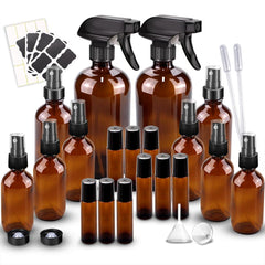 Loretoy amber glass spray bottle 16oz for safe storage and UV protection.