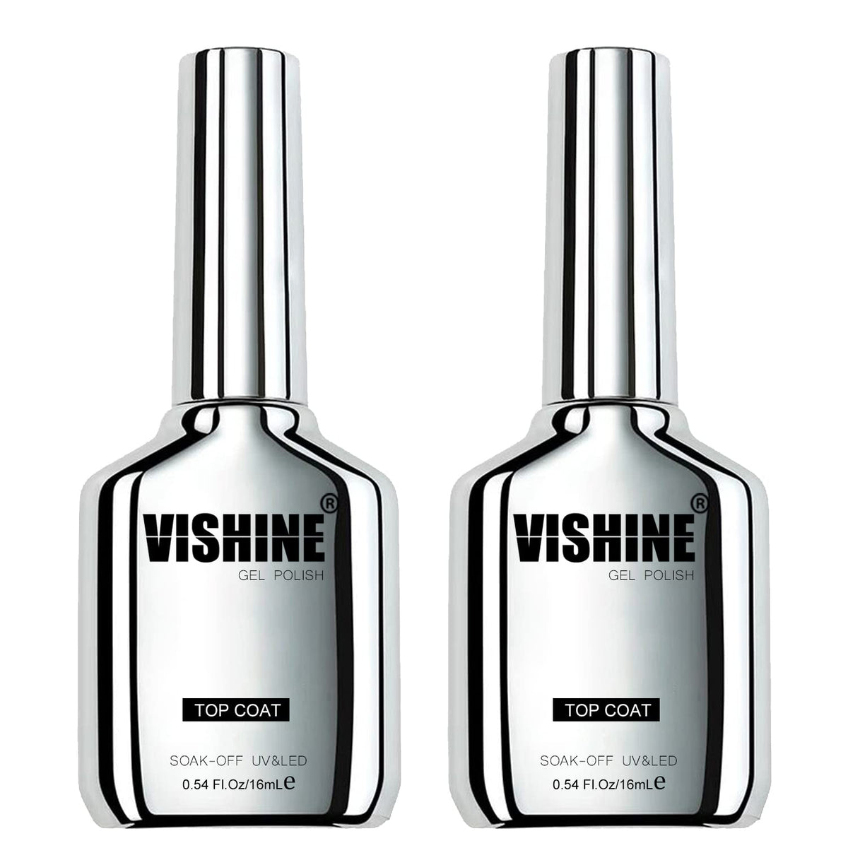 Vishine top coat bottle showing high gloss protective finish for nails