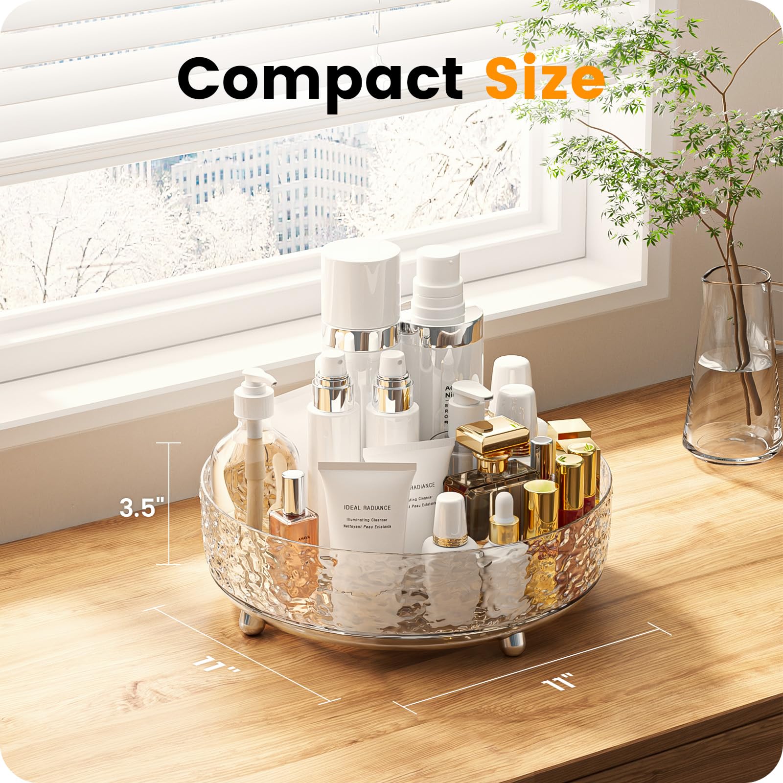 A-LuGei compact dressing table storage tray with sturdy construction for small spaces