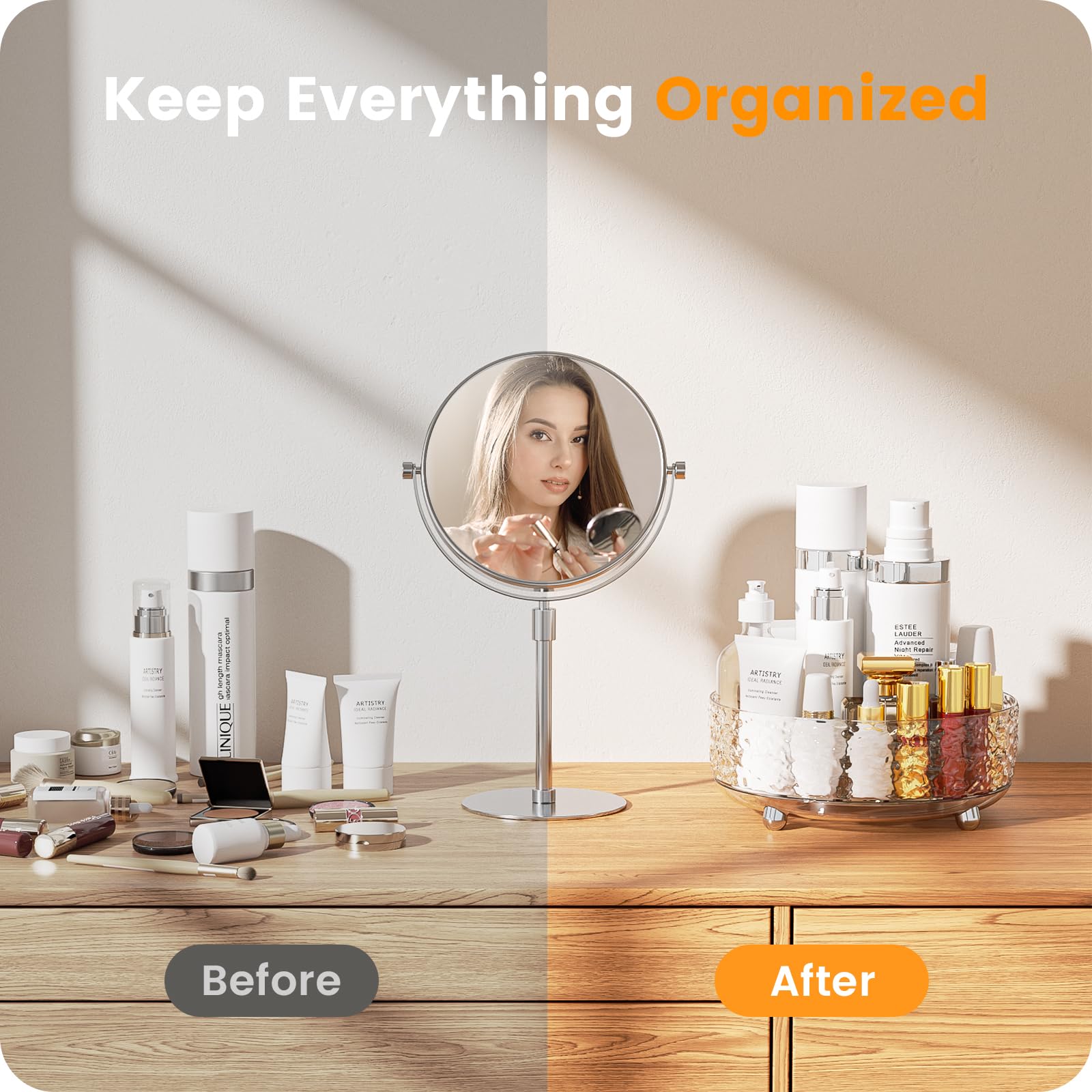A-LuGei large-capacity desktop cosmetics holder keeps items organized