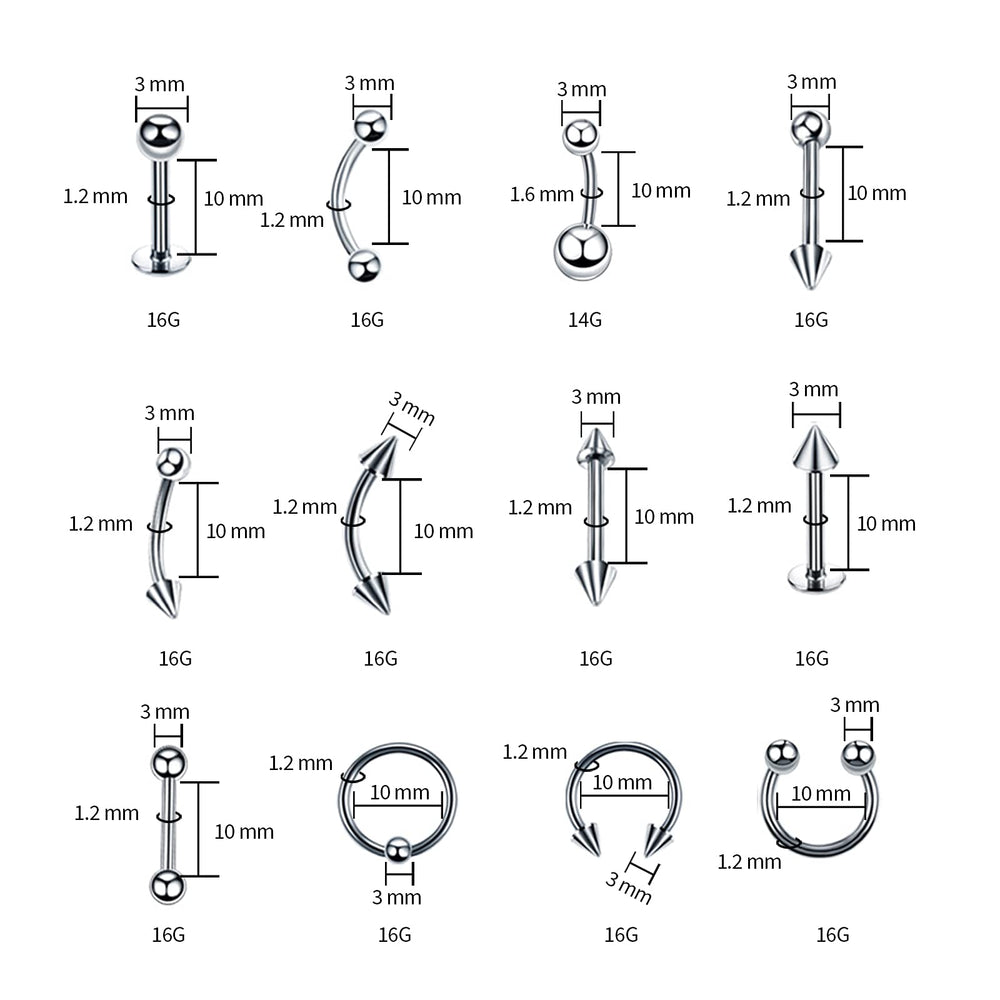 a-minusone 316L stainless steel piercing pieces, hypoallergenic and durable for daily wear.