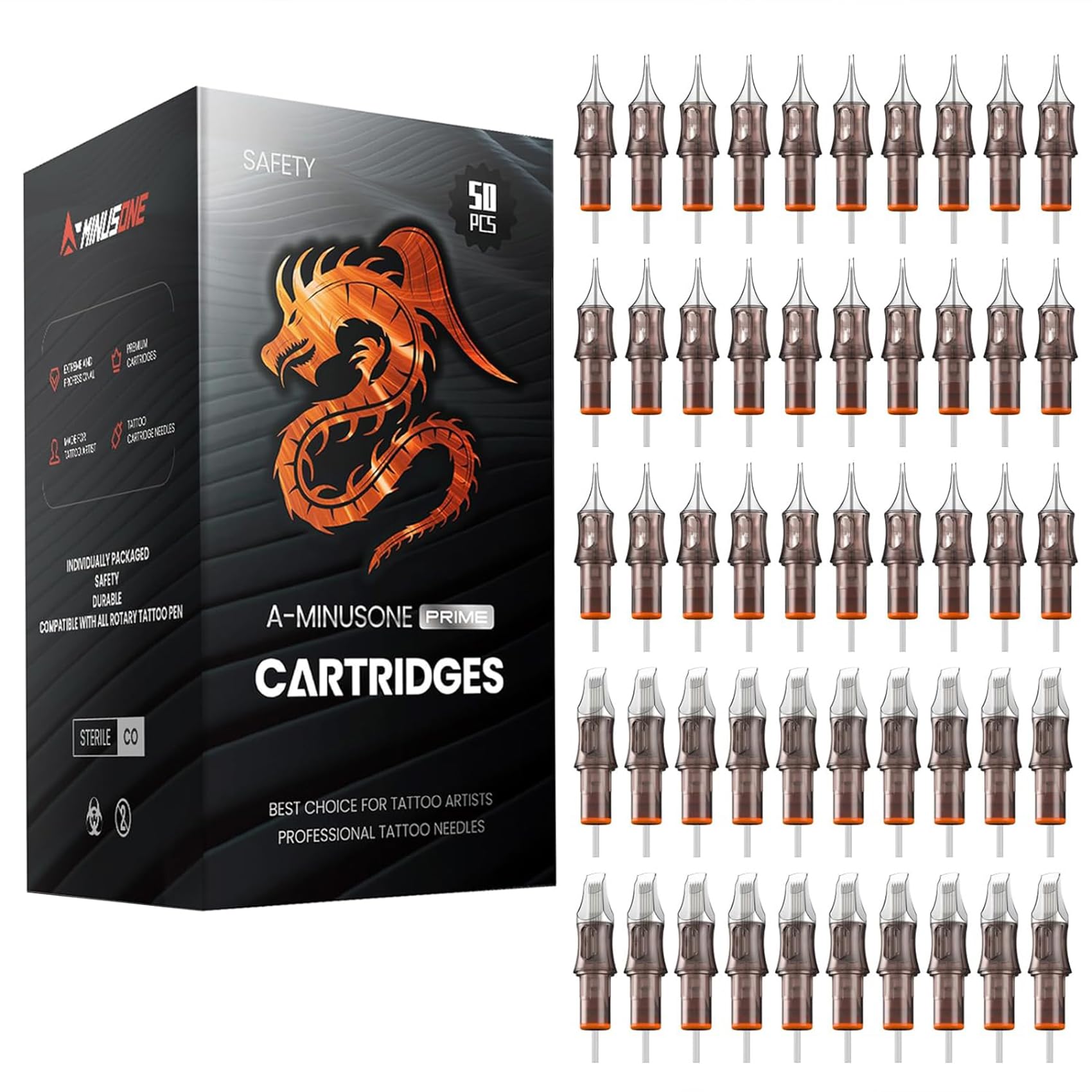 A-minusone 50-pcs mixed tattoo cartridge needles for liner and shader work