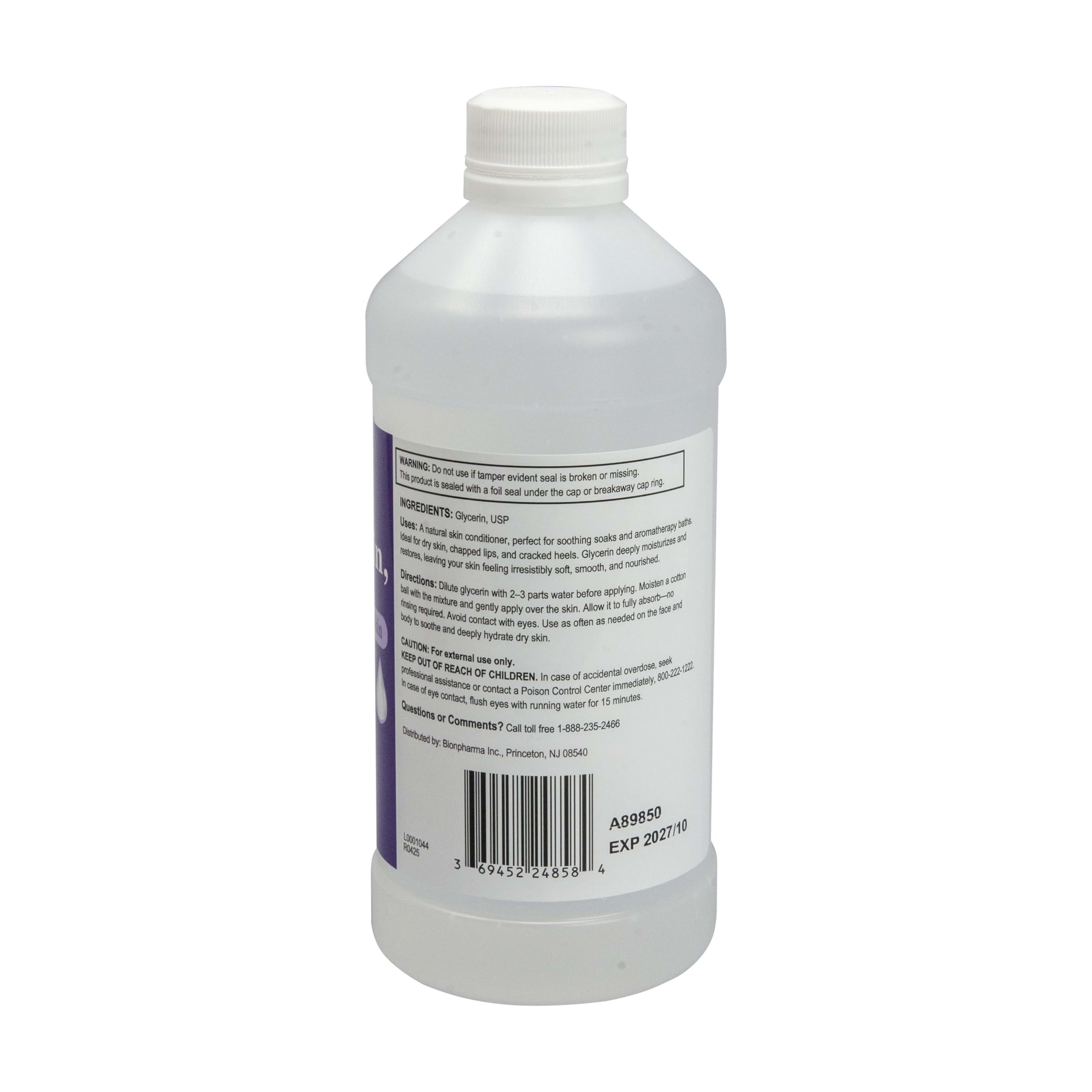 Uso corporal y capilar con glicerina A+Health para piel suave.