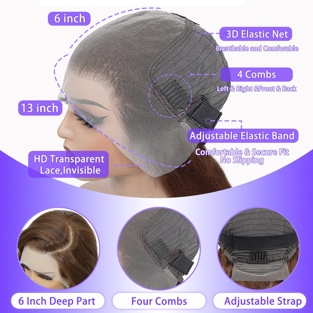 A8 3D dome glueless cap offers comfortable, secure wear.