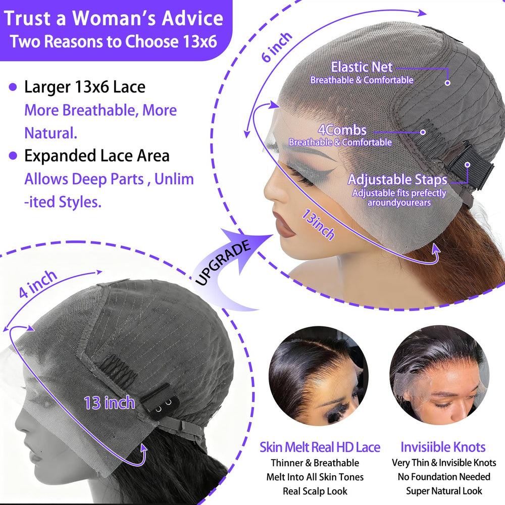 A8 ultra invisible Swiss lace base blends with skin for undetectable wear.