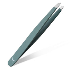 aaasportx Professional Slant Tip Tweezers in Olive Fog with precise grip for flawless shaping
