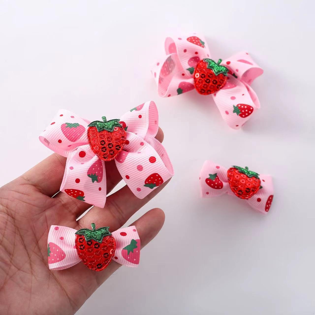 AACKS children's strawberry hair accessory set coordinates outfits with ease.