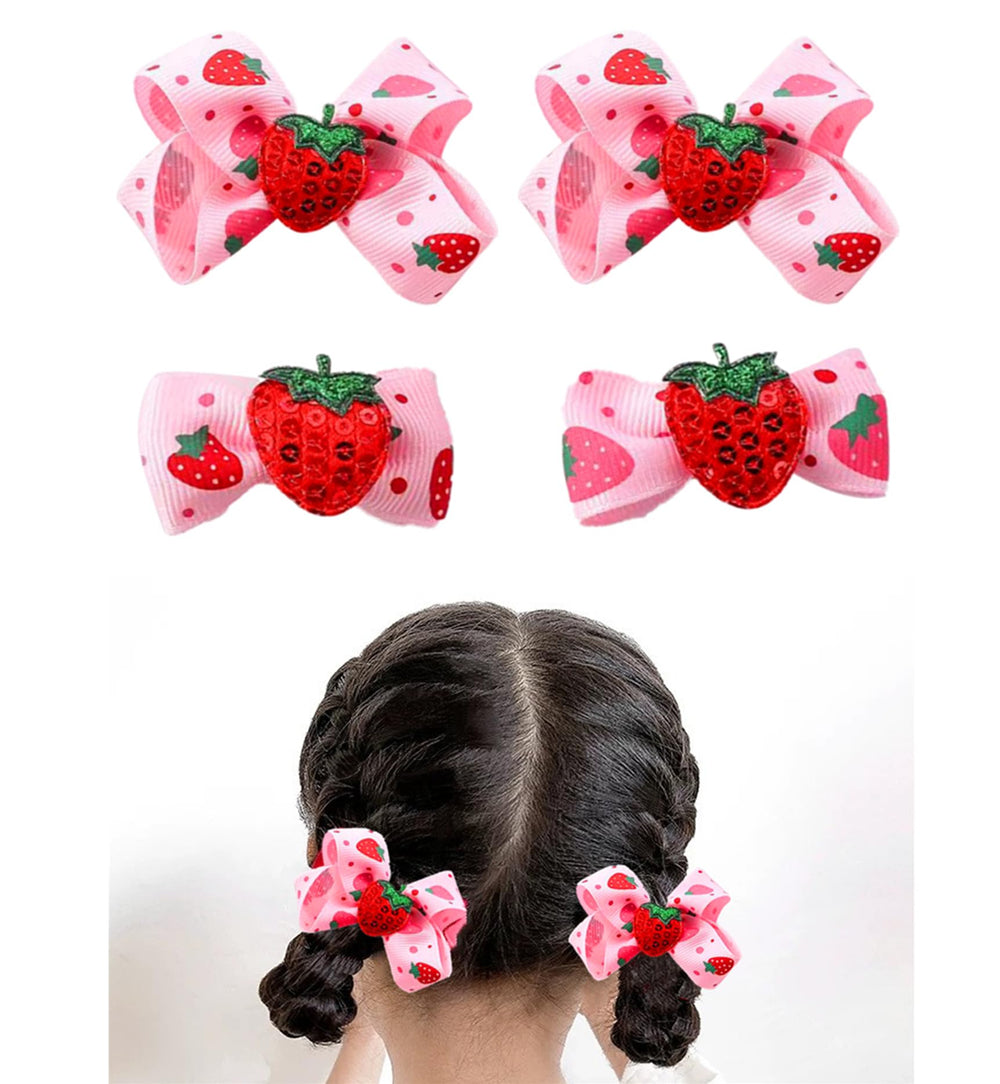 AACKS strawberry bow clip adds cute daily style for little girls.