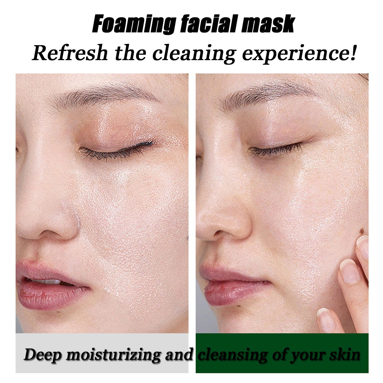 Aplicación facial con Centella Aacnre, mascarilla burbuja que limpia sin irritar.
