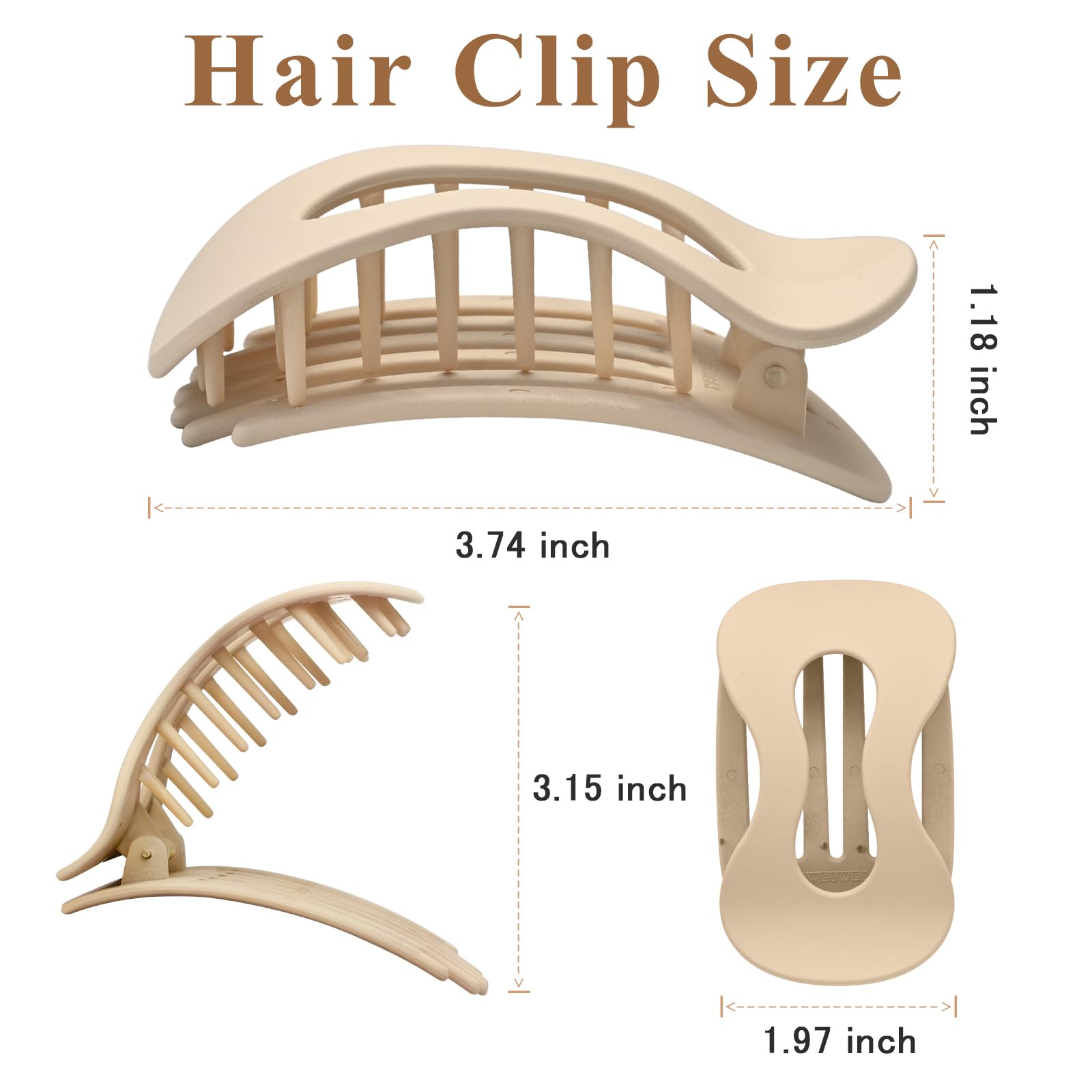 Aaiffey lay-flat hair clip; comfortable all-day wear.