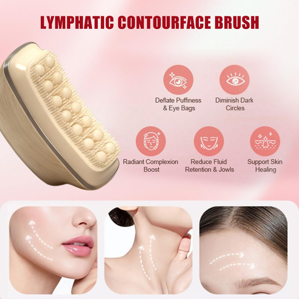 AAJP face drainage massager highlights jawline sculpting and relaxed facial muscles.