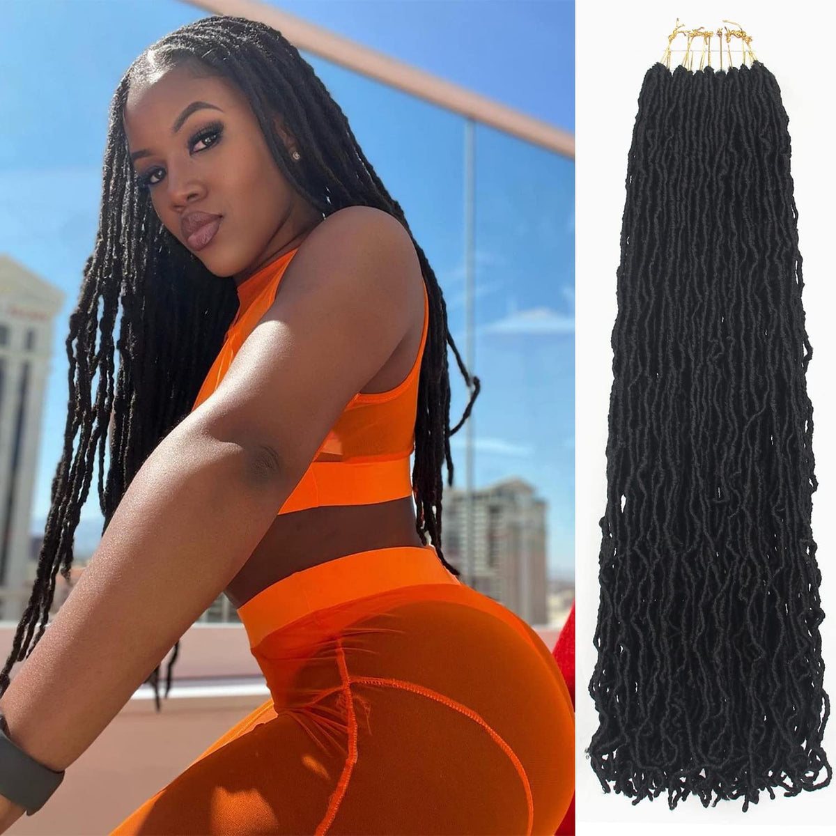 Aayubb soft locs 20in crochet hair for a lightweight, natural look.