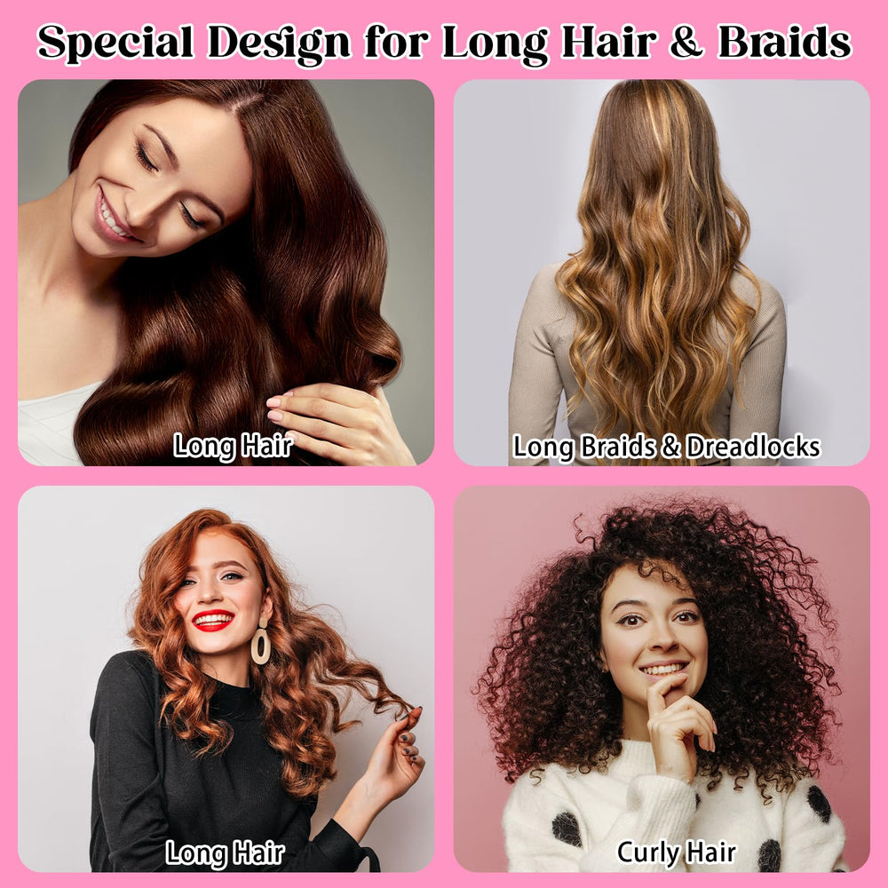 Abeillo capuchón de ducha negro-rosa, diseño práctico para cabello largo y trenzas.