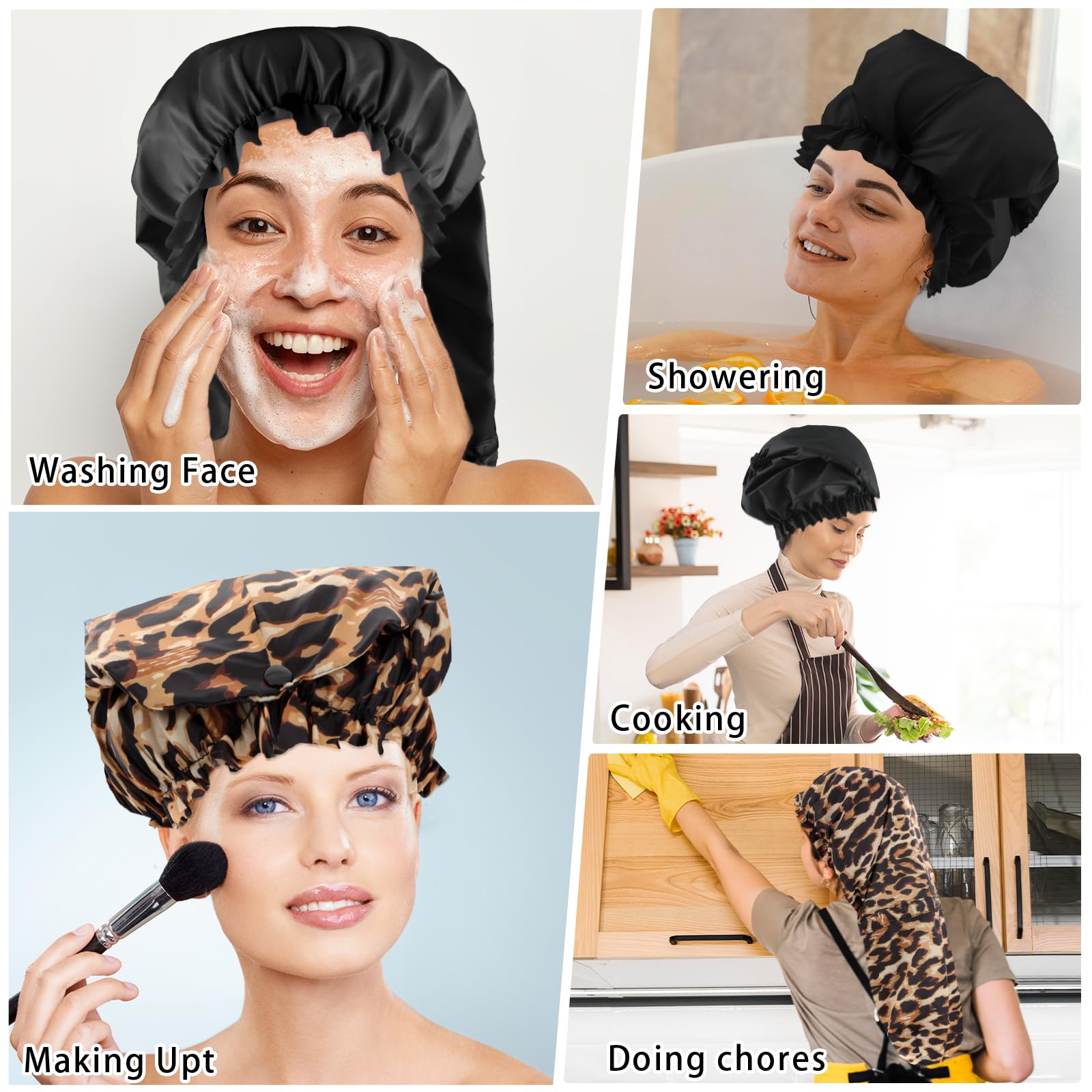 Pack Abeillo: dos gorras en negro y leopardo para diferentes looks