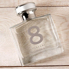 Abercrombie & Fitch 8 perfume bottle on a vanity adds everyday elegance.