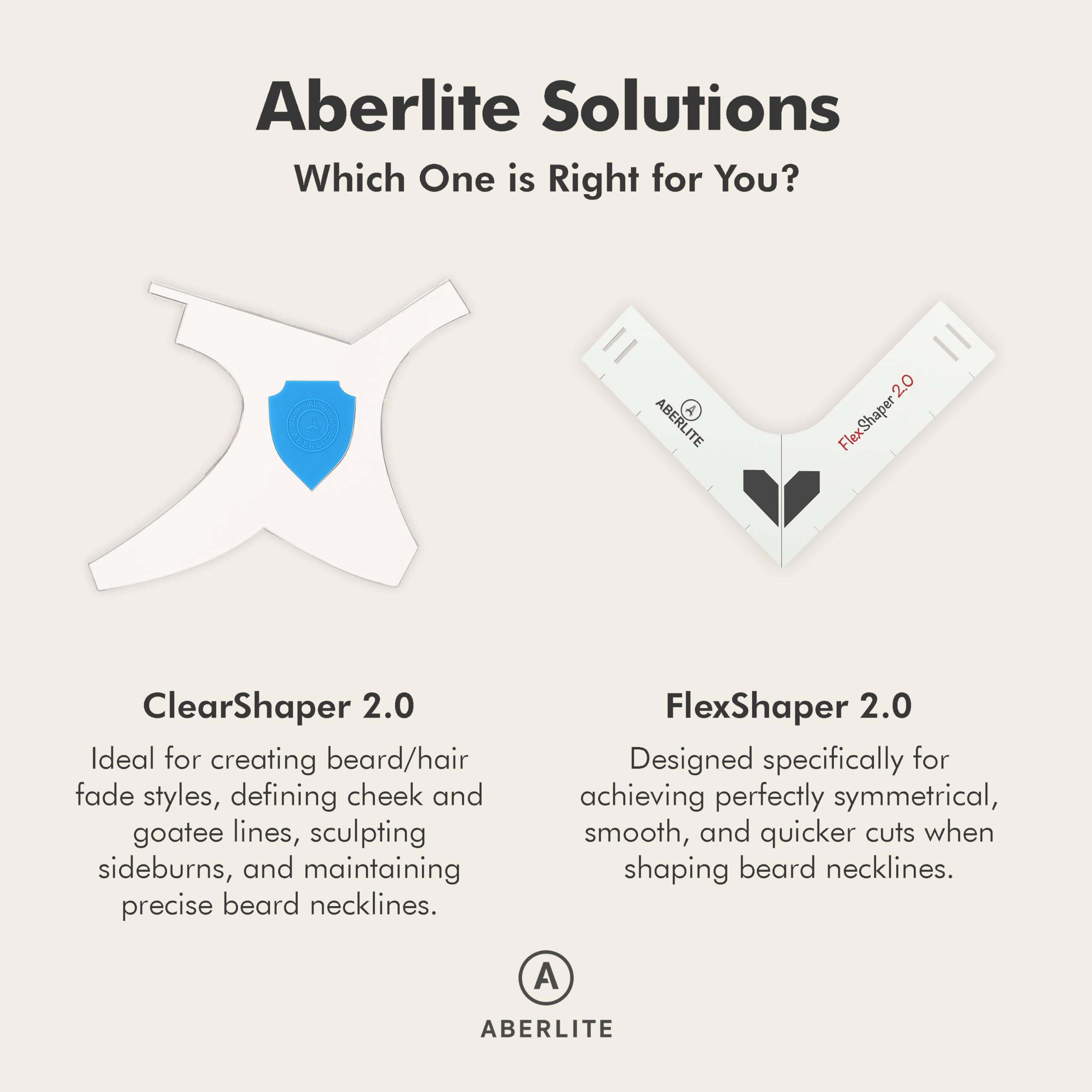 Aberlite FlexShaper 2.0 beard template helps you define a natural neckline.