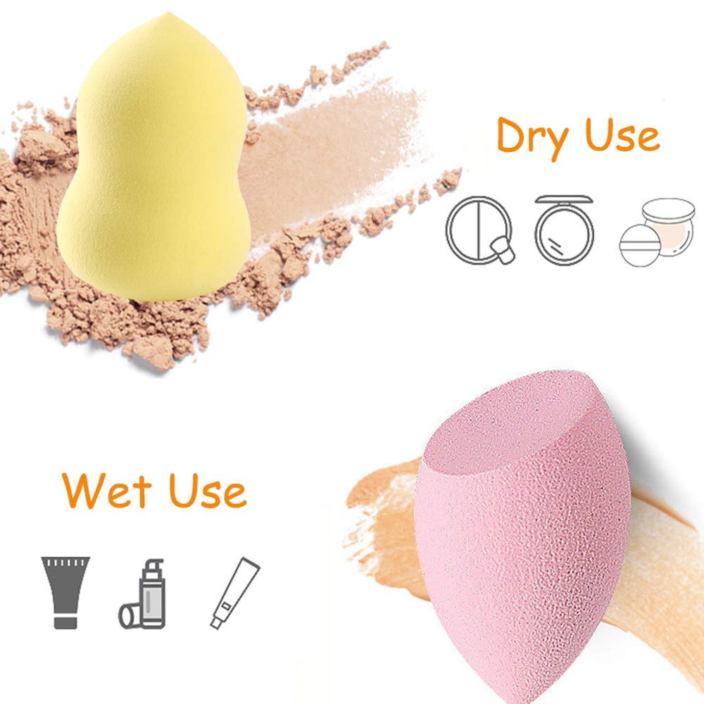 Abgream olive-shaped flat-edge sponge with gold accent for precise contouring.