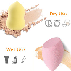 Abgream olive-shaped flat-edge sponge with gold accent for precise contouring.