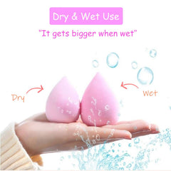 Abgream teardrop sponge blender in lavender for even coverage.